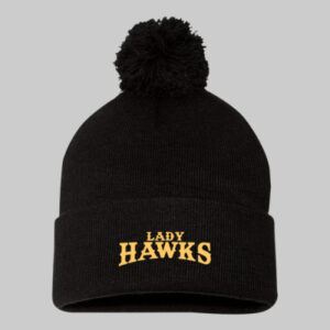 Lady Hawks Pom Beanie