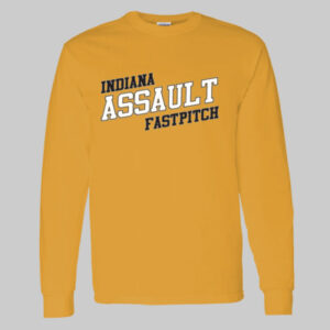 Indiana Assault Fastpitch Gold Long Sleeve Cotton Tee (1 Logo)