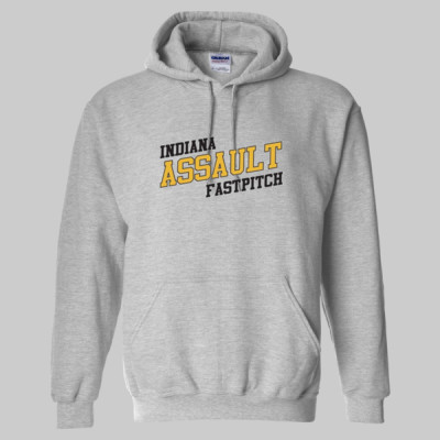 Indiana Assault Fastpitch Sport Grey Cotton Hoodie (2 logos) - Image 2