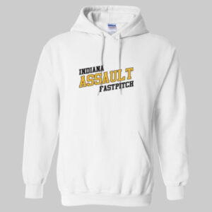 Indiana Assault Fastpitch White Cotton Hoodie (2 logos)