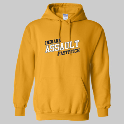 Indiana Assault Fastpitch Gold Cotton Hoodie (1 logo)