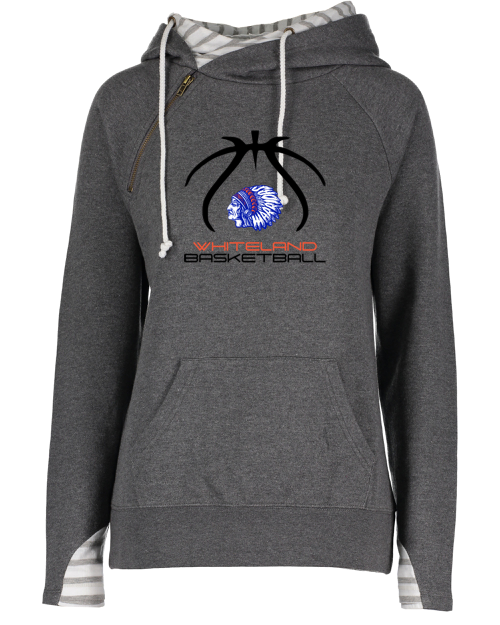 Whiteland Basketball Double Hooded Striped Sweatshirt - Image 2