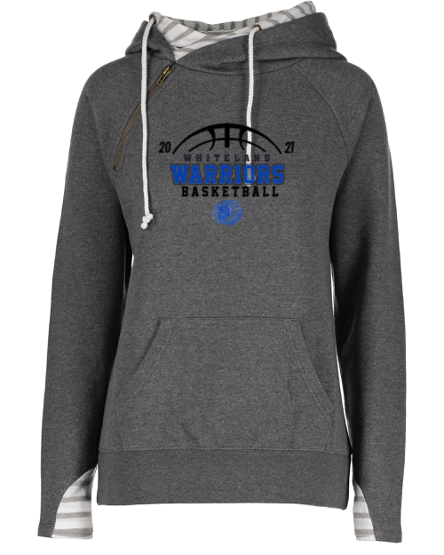 Whiteland Basketball Double Hooded Striped Sweatshirt - Image 7