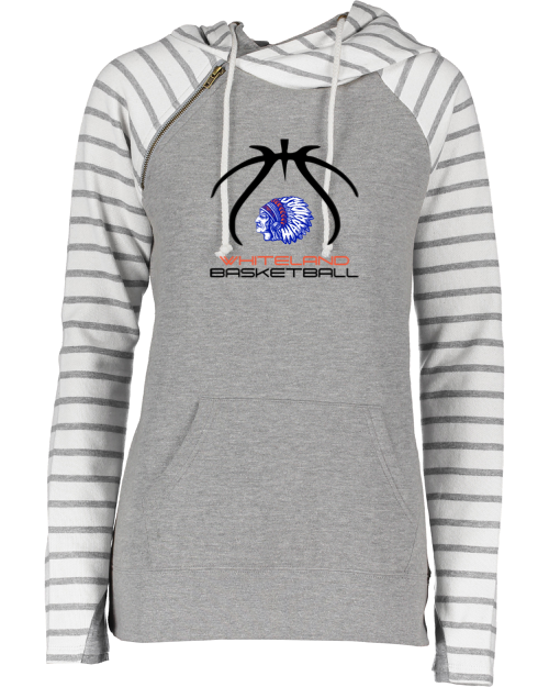 Whiteland Basketball Double Hooded Striped Sweatshirt