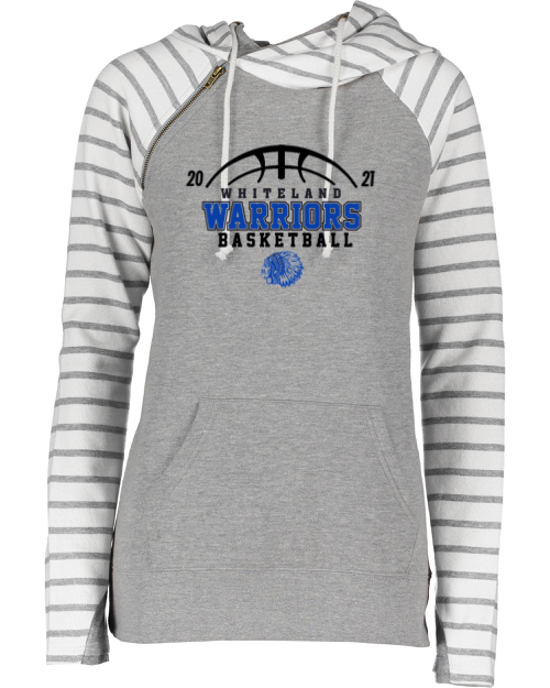 Whiteland Basketball Double Hooded Striped Sweatshirt - Image 4