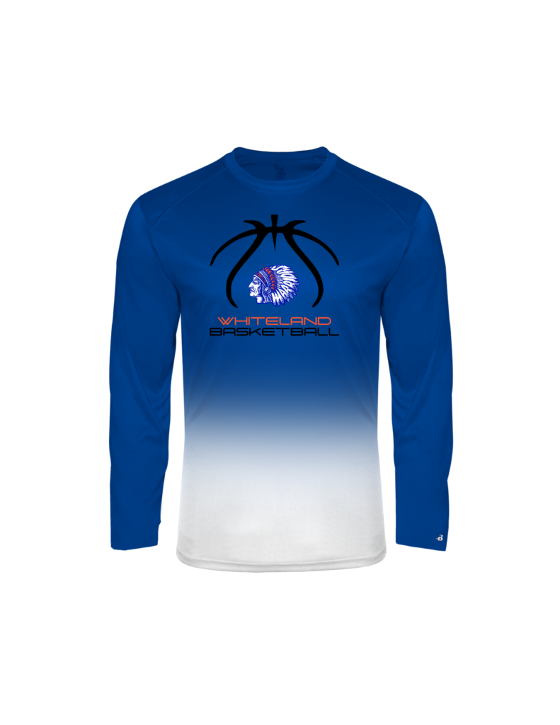 Whiteland Basketball Long Sleeve Ombre Tee - Image 3